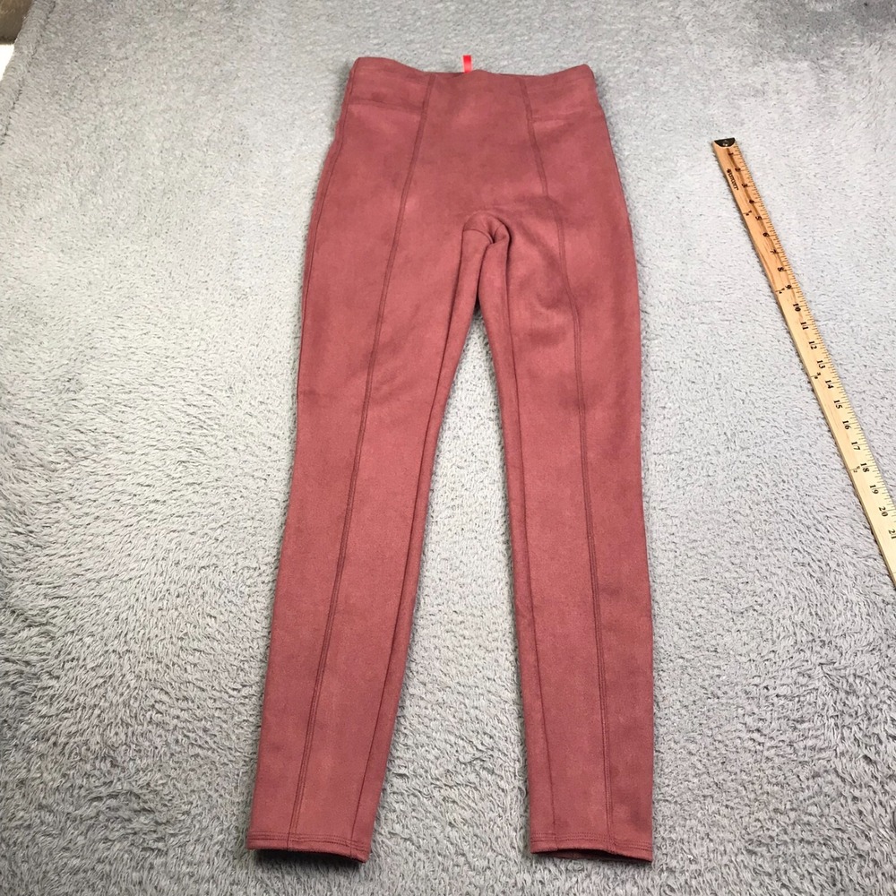 Spanx Pants Womens S‎ (25x28) Pink Faux Suede Pull On Seam Front Skinny Ankle